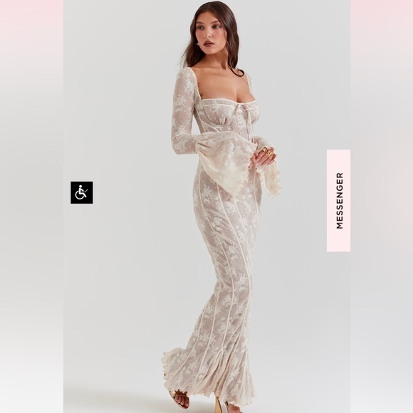 House of CB Delilah Vintage Cream Maxi Dress *bigger cup* - Picture 5 of 10